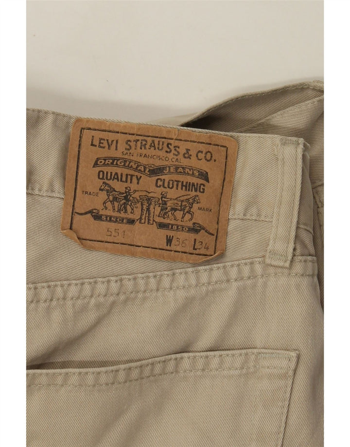 Levi's Mens 551 Straight Jeans W36 L30 Beige Cotton
