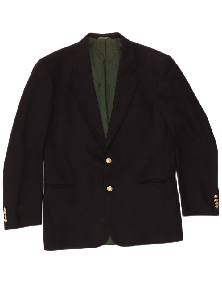 Brooksfield Mens 2 Button Blazer Jacket IT 48 Medium Black Wool