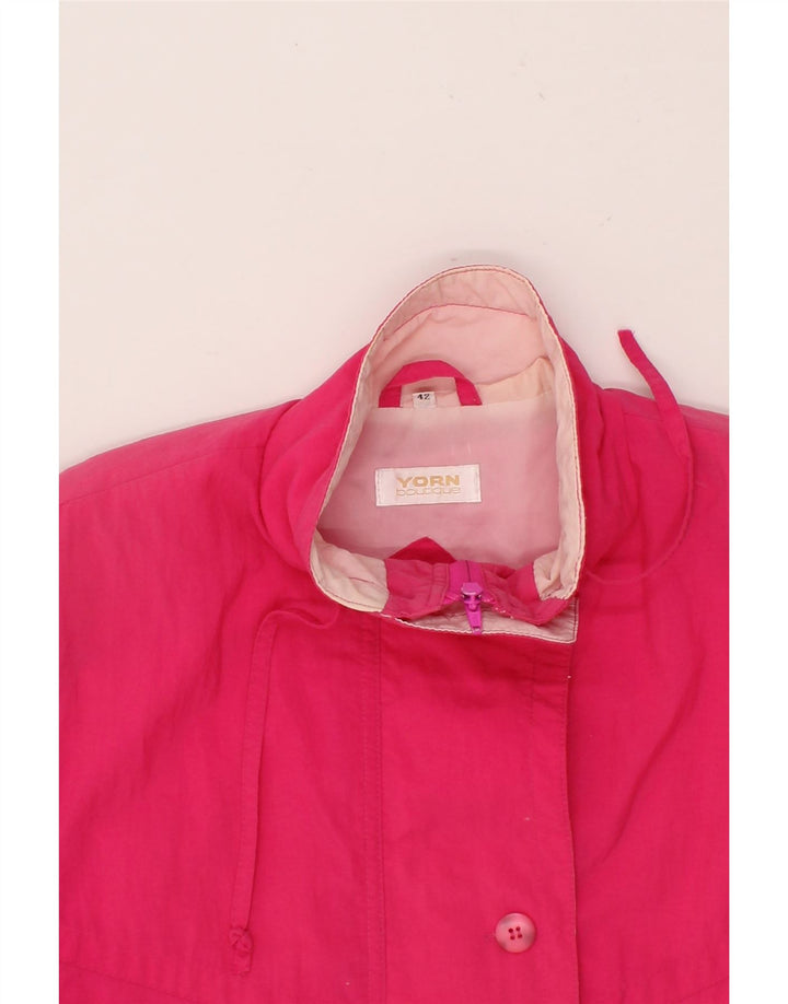 VINTAGE Womens Windbreaker Jacket EU 42 Large Pink Polyester Vintage Vintage and Second-Hand Vintage from Messina Hembry 