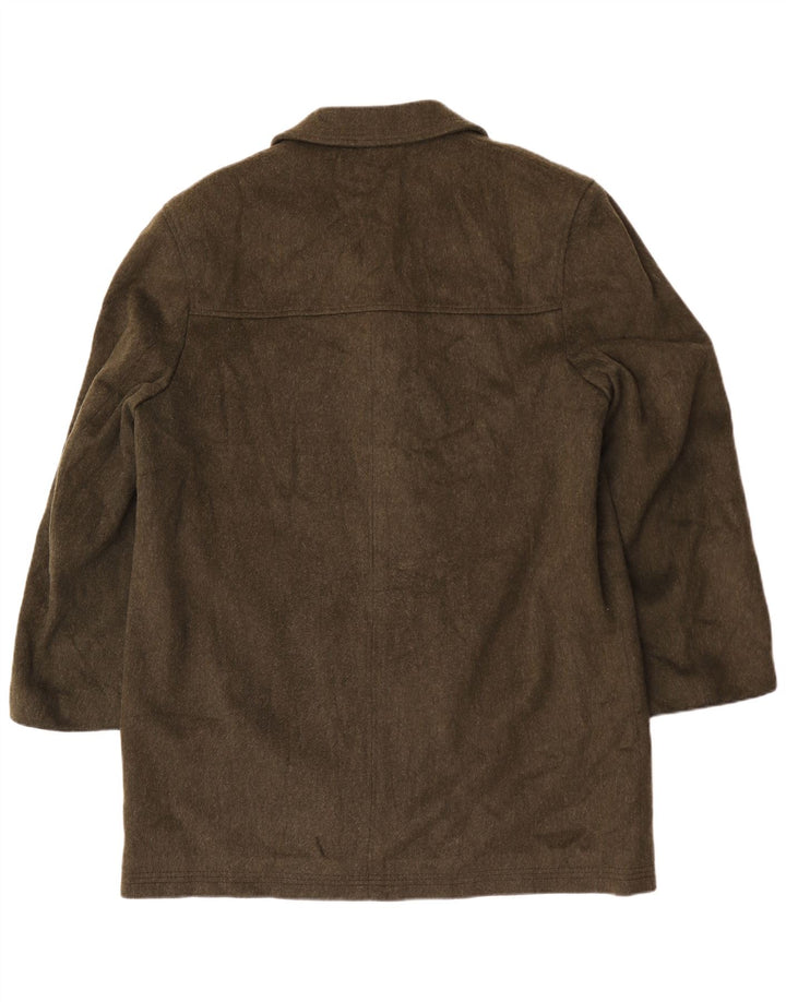 Rehbochloden Mens Overcoat EU 52 XL Khaki Wool