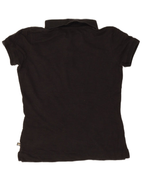 LEE Girls Polo Shirt 13-14 Years Large Black Cotton