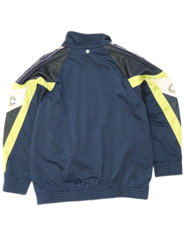 Champion Boys Tracksuit Top Jacket 11-12 Years Large Navy Blue Colourblock