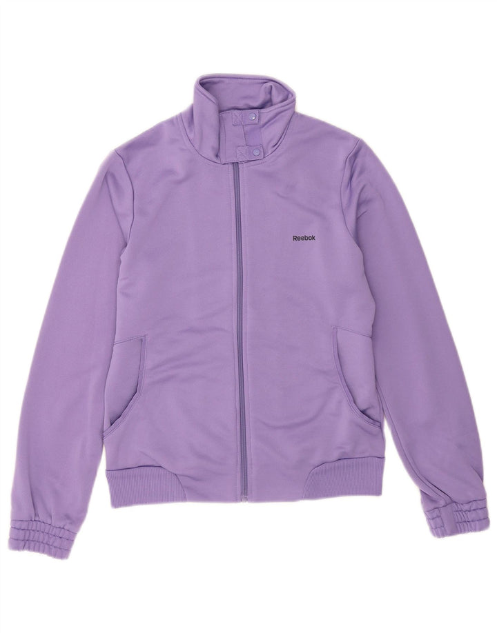 Reebok Womens Tracksuit Top Jacket UK 14 Medium Purple Polyester