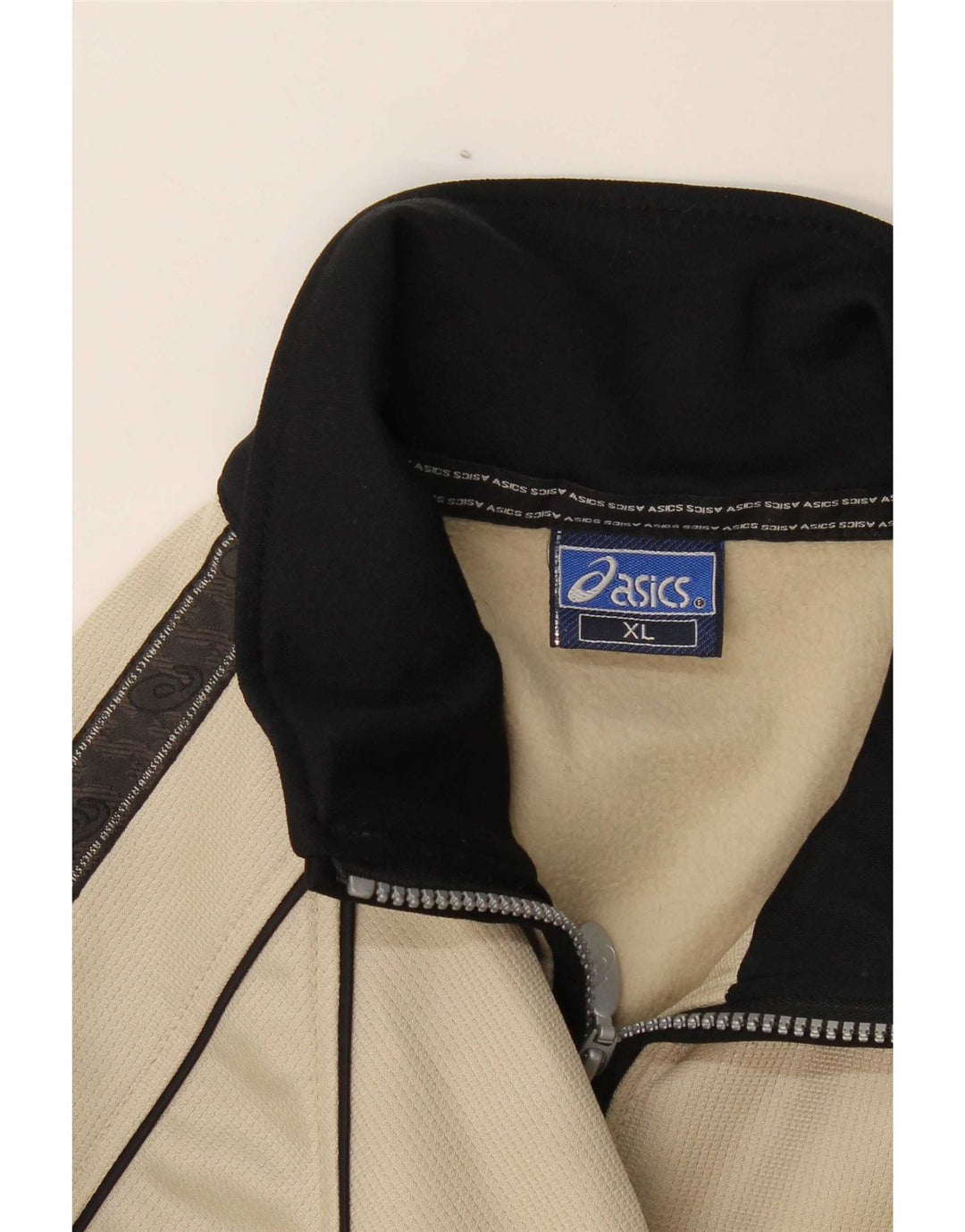 Asics Mens Tracksuit Top Jacket XL Beige Colourblock