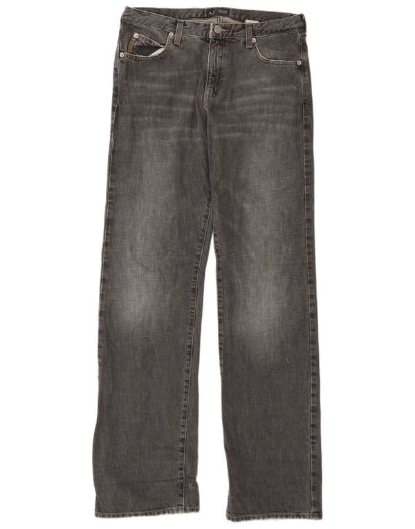 Armani Mens Straight Jeans W29 L33 Grey Cotton
