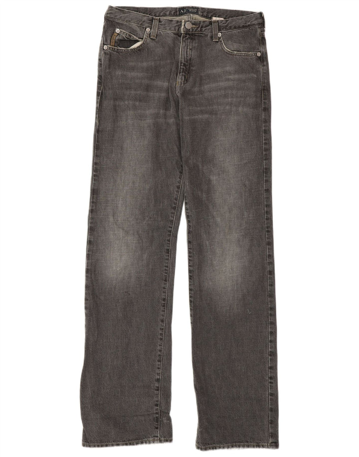 Armani Mens Straight Jeans W29 L33 Grey Cotton