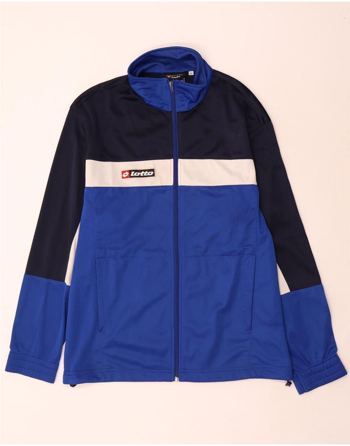 Lotto Mens Tracksuit Top Jacket XL Blue Colourblock Polyester