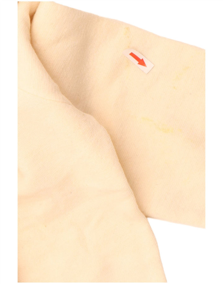 Zara Mens Crew Neck Jumper Sweater Large Beige Acrylic