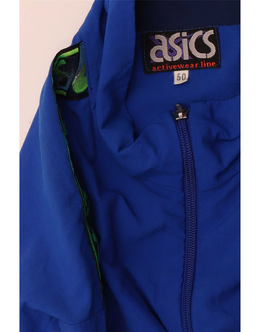Asics Mens Graphic Tracksuit Top Jacket IT 50 Medium Blue Colourblock