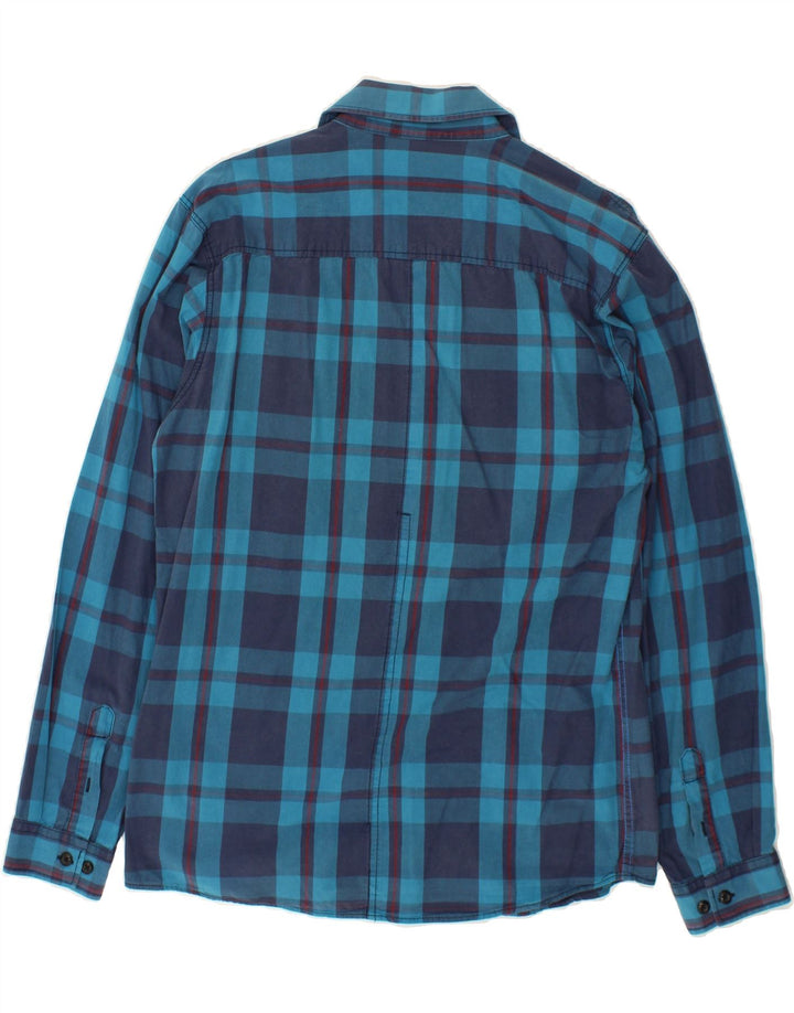 JACK & JONES Mens Shirt Large Blue Check Cotton Vintage Jack & Jones and Second-Hand Jack & Jones from Messina Hembry 