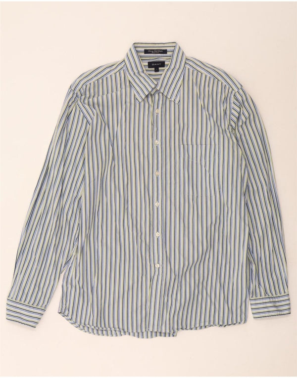 Gant Mens Regular Fit Shirt Large Blue Striped Cotton