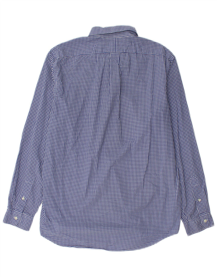 RALPH LAUREN Mens Classic Fit Shirt Large Blue Gingham Cotton