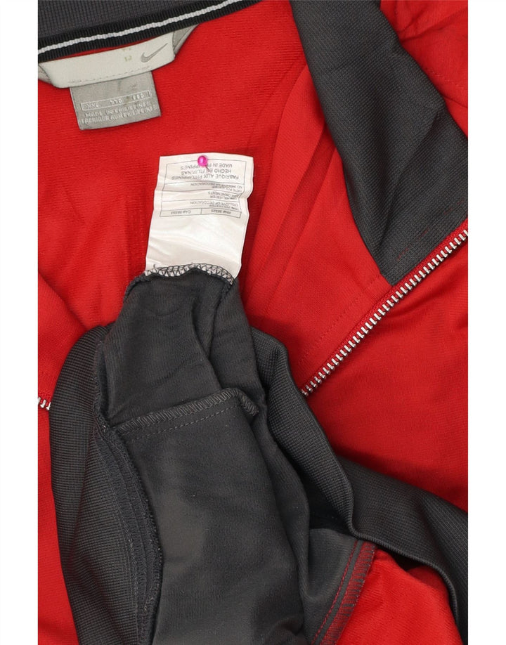 ADIDAS Mens Zip Neck Sweatshirt Jumper 2XL Red Colourblock Polyester