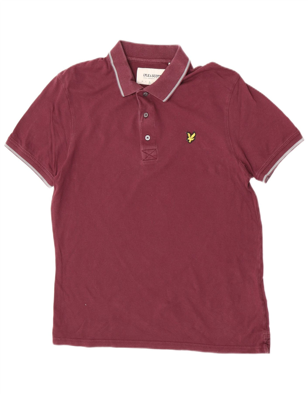 Lyle & Scott Mens Polo Shirt Medium Maroon Cotton