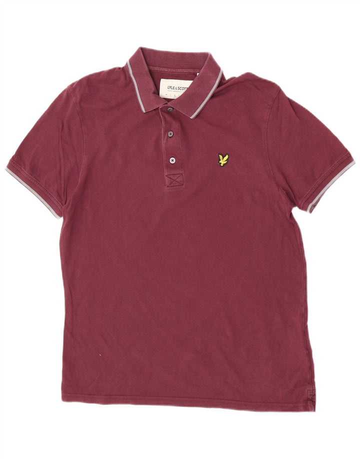 Lyle & Scott Mens Polo Shirt Medium Maroon Cotton