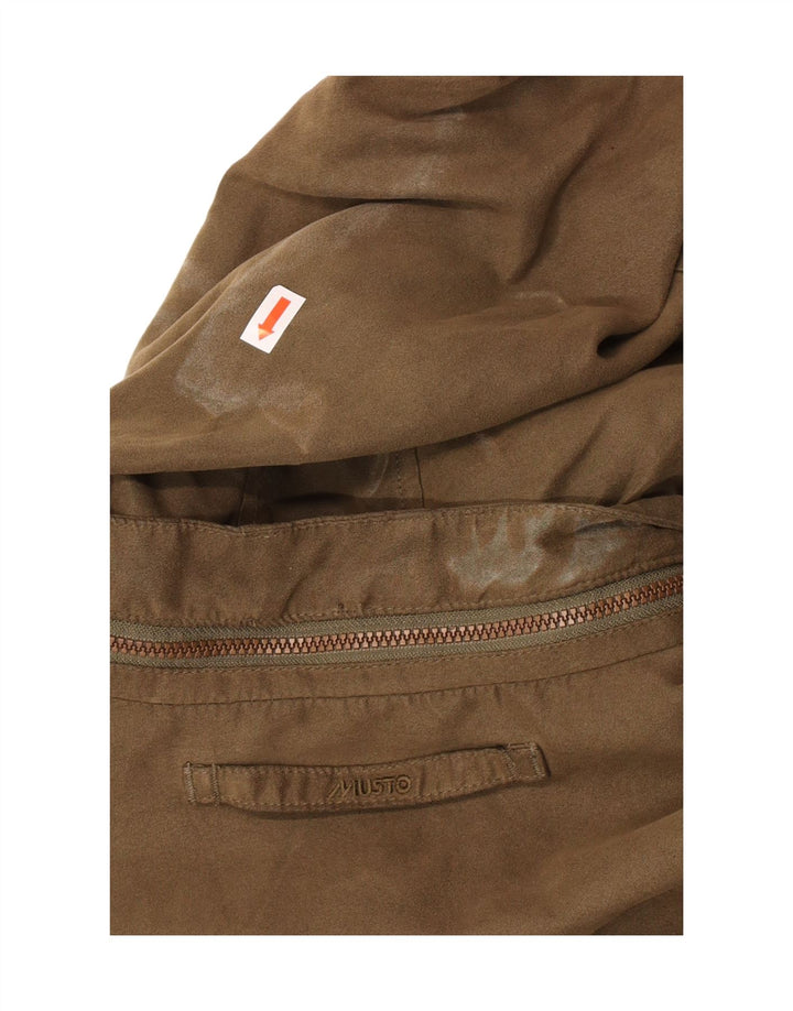 Musto Womens Zip Hooded Parka Jacket UK 16 Large Khaki Polyester Classic