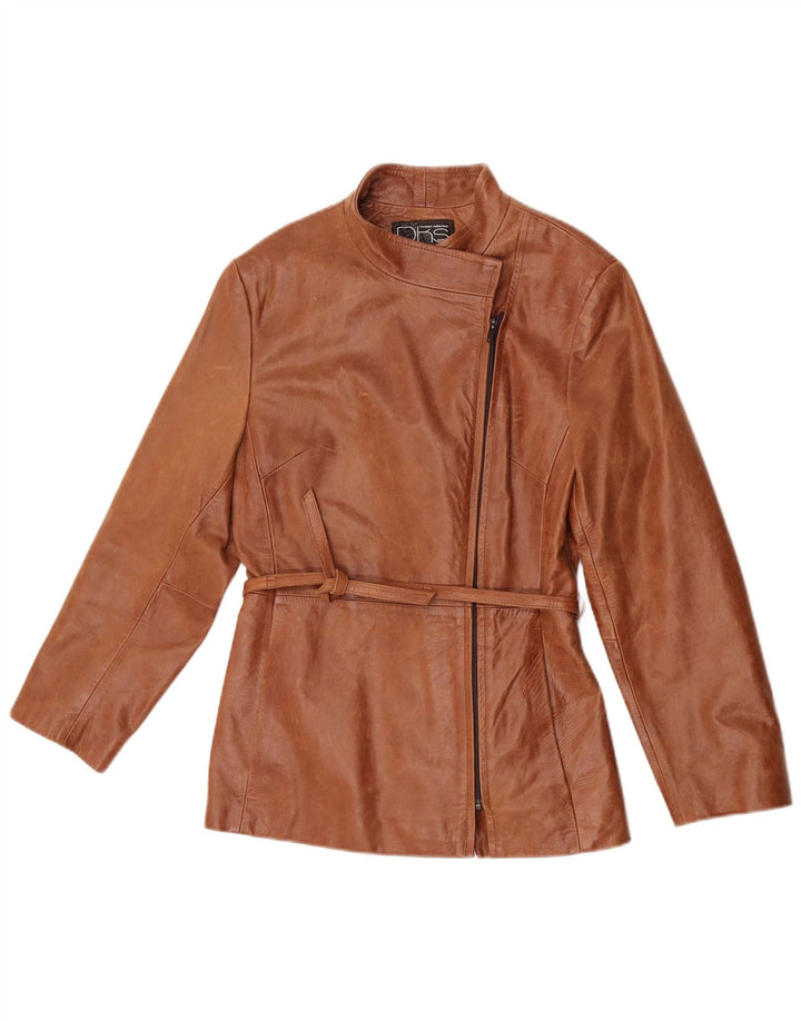 DKS France Womens Leather Jacket US 4 Small Brown Leather