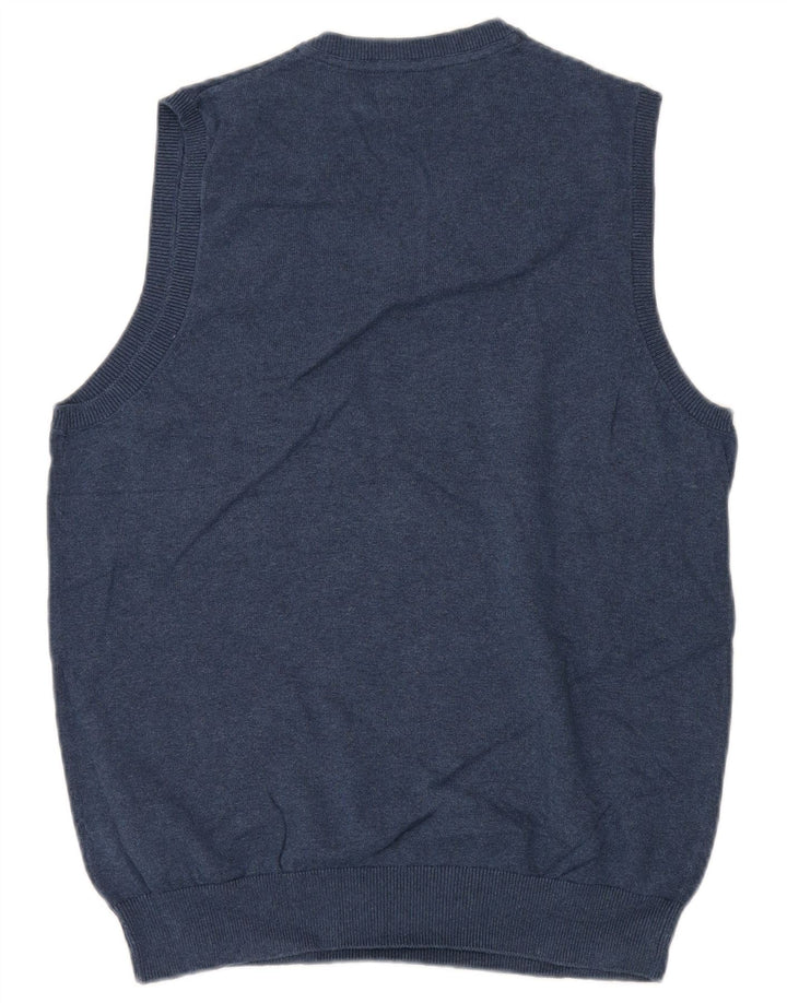 MARKS & SPENCER Mens Vest Tank Top Medium Navy Blue Cotton