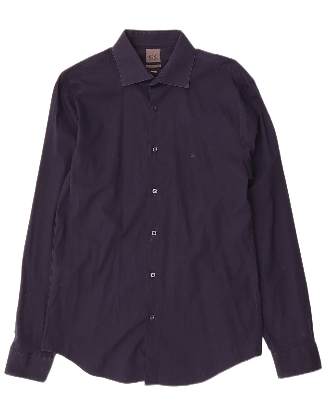 Calvin Klein Mens Slim Fit Shirt Size 40 15 3/4 Medium Navy Blue