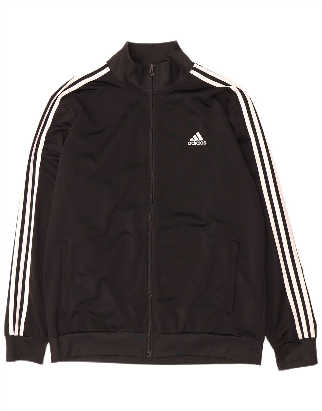 Adidas Mens Tracksuit Top Jacket Large Black Polyester Sports