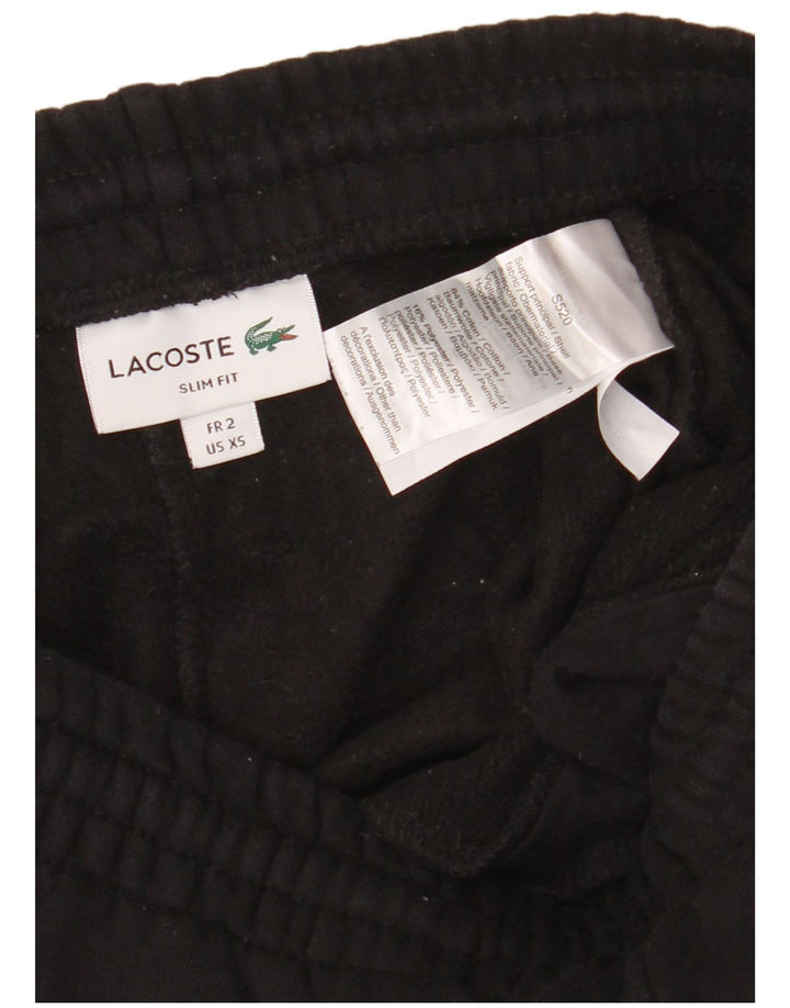 LACOSTE Mens Slim Fit Tracksuit Trousers Joggers Size 2 XS  Black Cotton