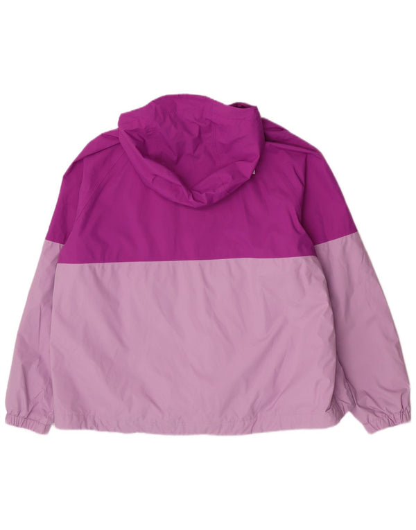 The North Face Womens Hooded Rain Jacket UK 20 2XL Purple Colourblock Nylon