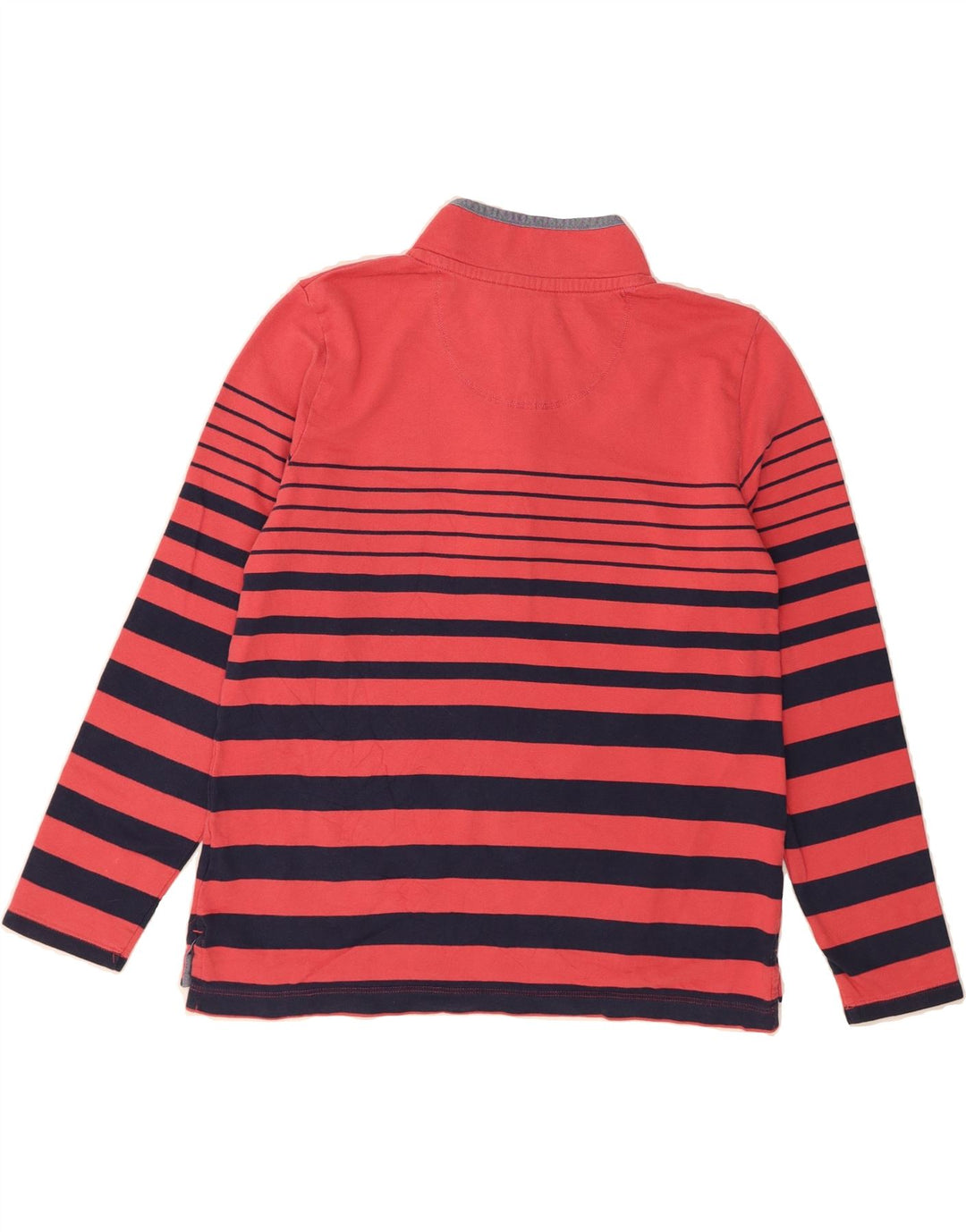 L.L.BEAN Womens Button Neck Sweatshirt Jumper UK 14 Medium Red Striped Vintage L.L.Bean and Second-Hand L.L.Bean from Messina Hembry 