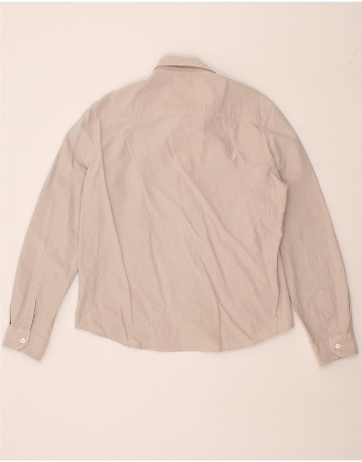 HENRY COTTONS Womens Shirt IT 46 Large Beige Cotton Vintage Henry Cottons and Second-Hand Henry Cottons from Messina Hembry 