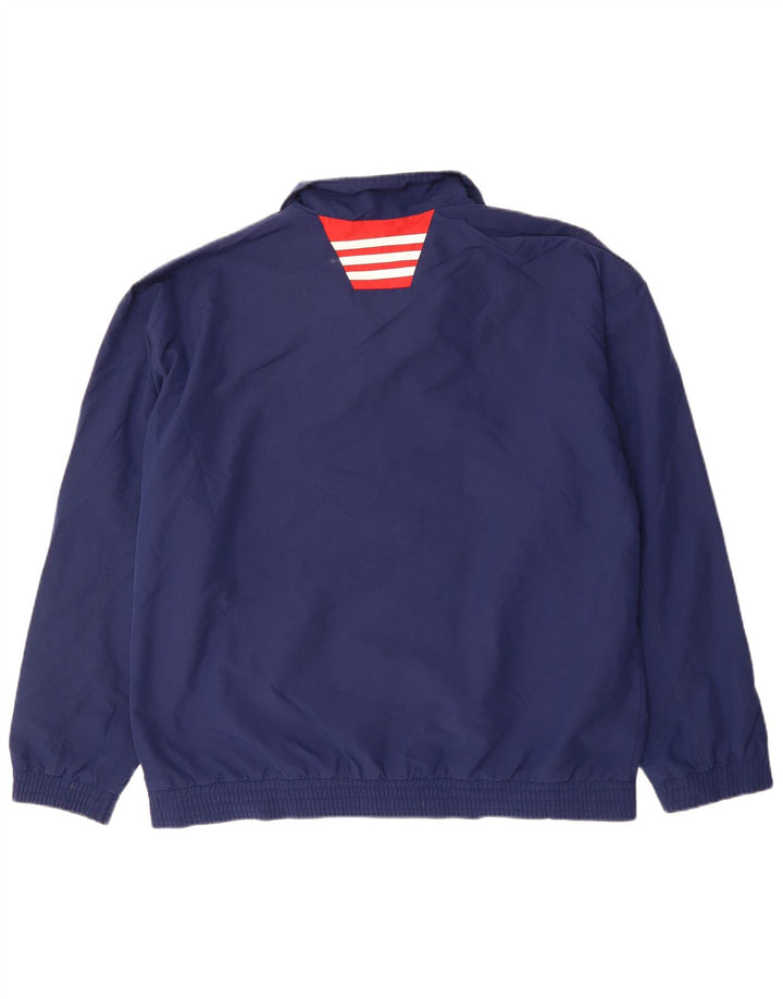Adidas Mens Tracksuit Top Jacket UK 42/44 Large Navy Blue Polyester