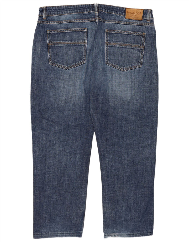 Weird Fish Womens Straight Jeans W38 L27 Blue Cotton