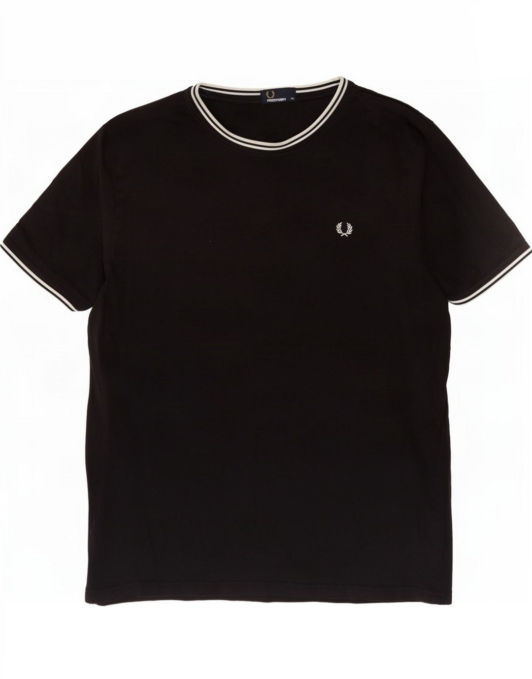 Fred Perry Mens T-Shirt Top 2XL Black Cotton