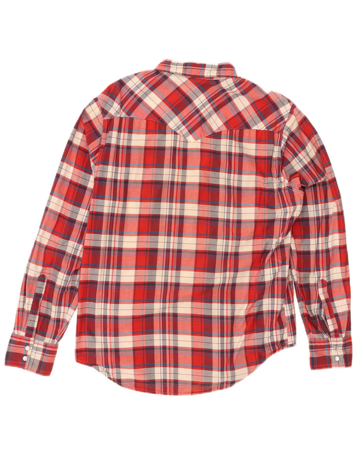 LEVI'S Mens Flannel Shirt Large Red Check Cotton