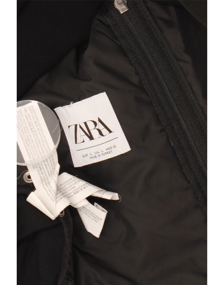 ZARA Mens Tracksuit Top Jacket  Large Black Polyester