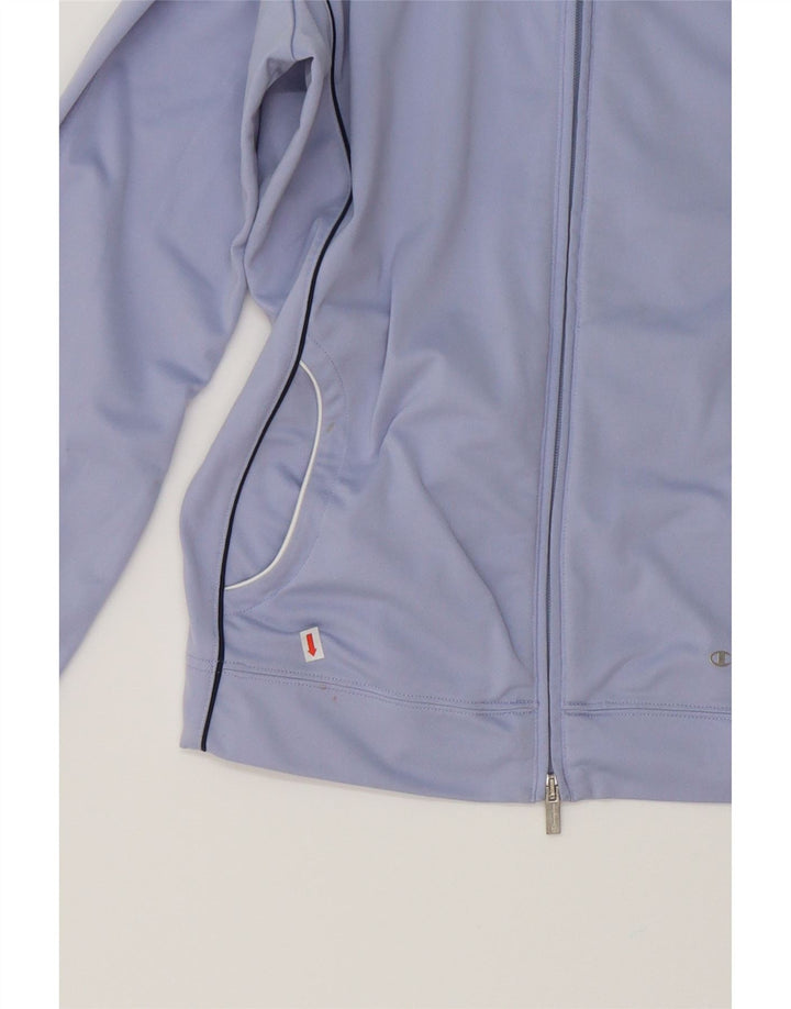 CHAMPION Womens Easy Fit Tracksuit Top Jacket UK 16 Large Blue Polyester Vintage Champion and Second-Hand Champion from Messina Hembry 