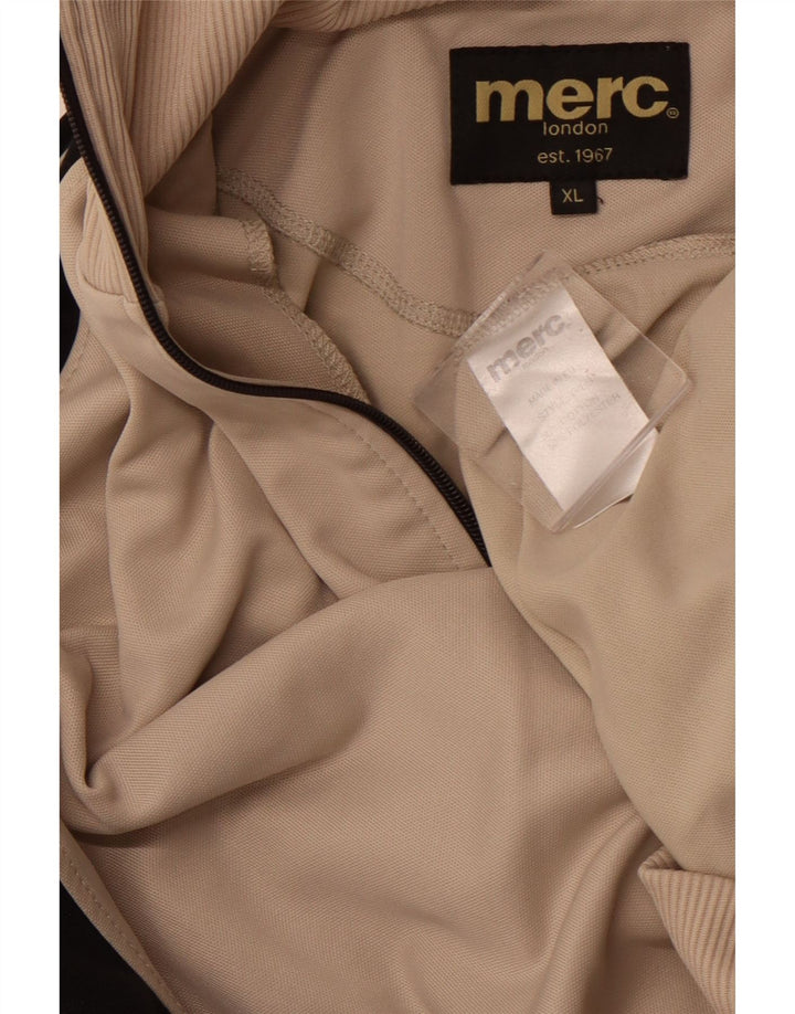 MERC Mens Graphic Tracksuit Top Jacket XL Beige Colourblock Cotton