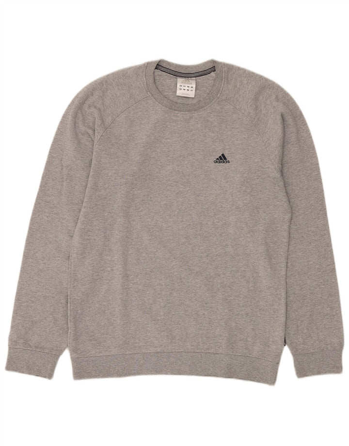 ADIDAS Mens Sweatshirt Jumper Small Grey Cotton