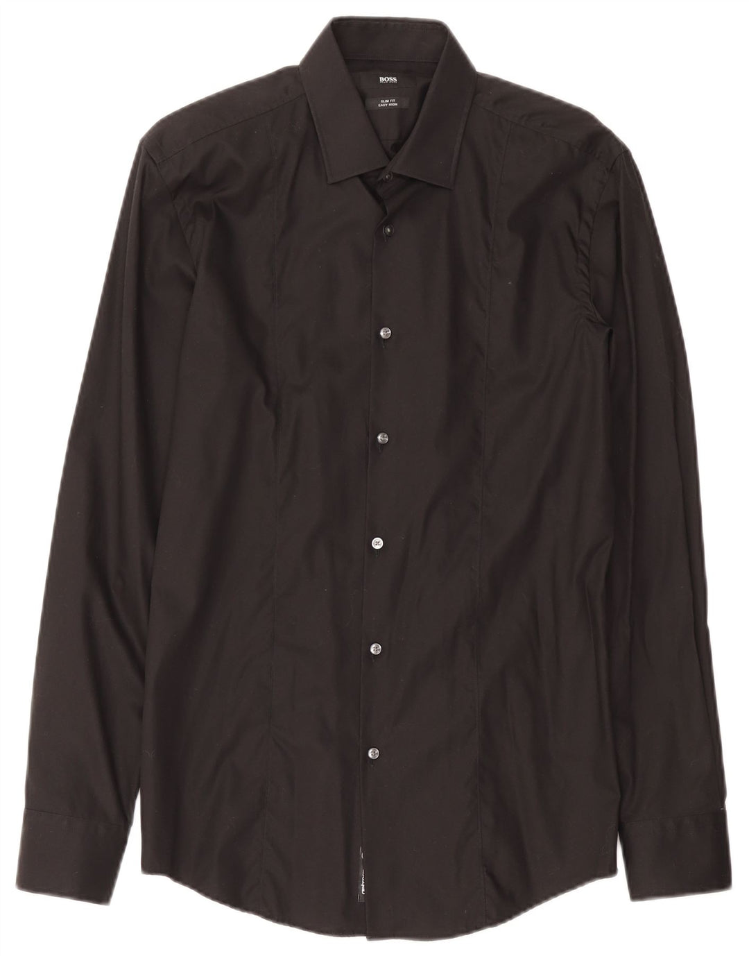 Hugo Boss Mens Slim Fit Shirt Size 39 Medium Black Cotton