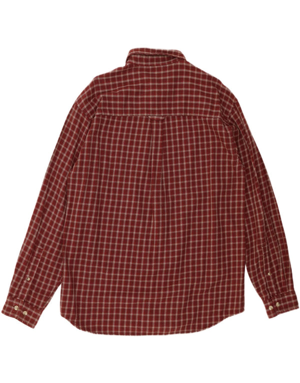 COLUMBIA Mens Flannel Shirt Large Burgundy Check Cotton