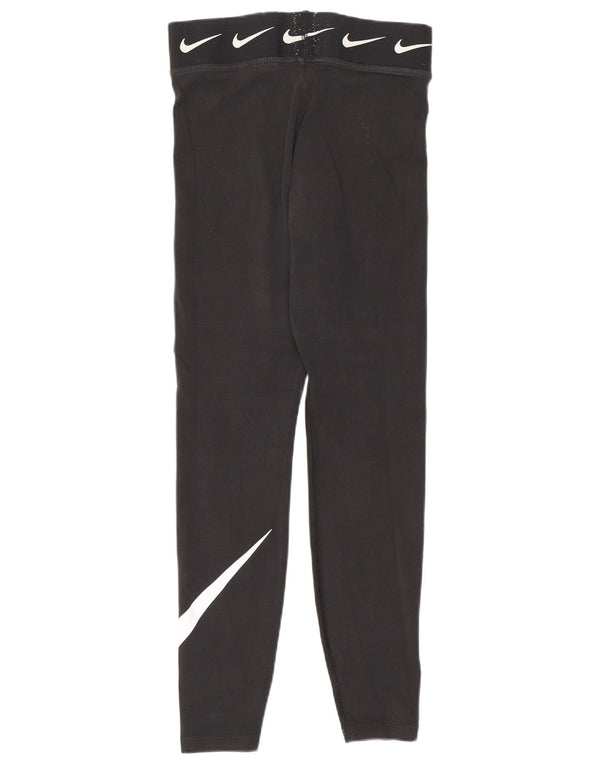 Nike Womens Graphic Leggings UK 8 Small Black Cotton