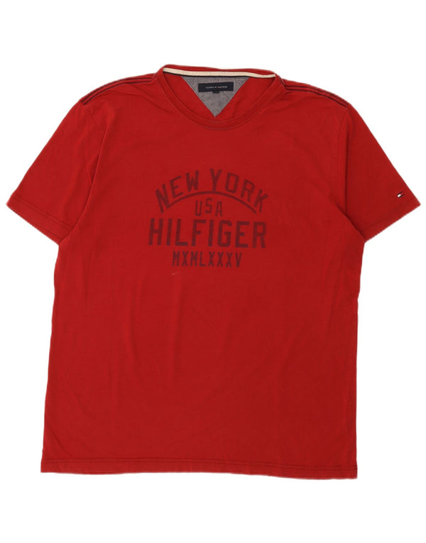 Tommy Hilfiger Mens Graphic T-Shirt Top XL Red