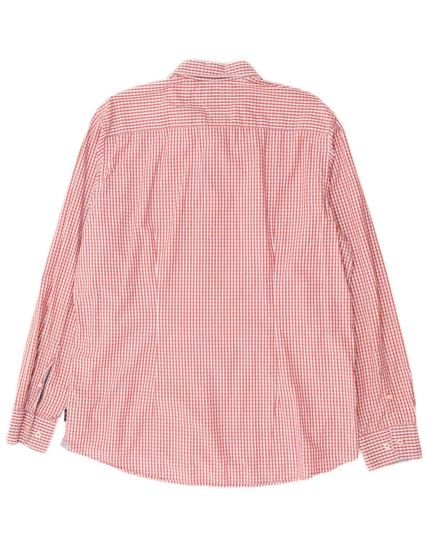 TOMMY HILFIGER Mens Slim Fit Shirt 2XL Red Gingham Cotton
