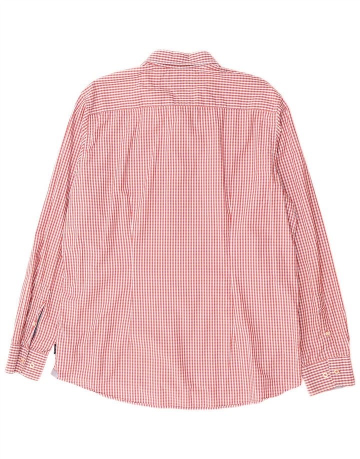TOMMY HILFIGER Mens Slim Fit Shirt 2XL Red Gingham Cotton