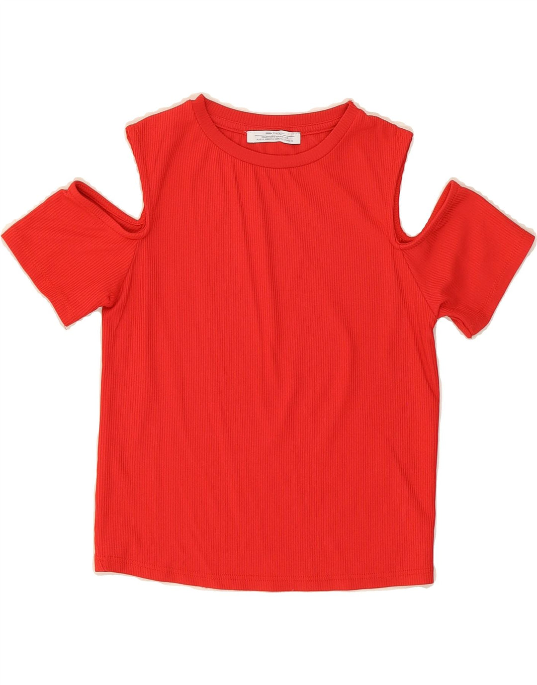 ZARA Womens Off Shoulder Top UK 8 Small Red Vintage Zara and Second-Hand Zara from Messina Hembry 