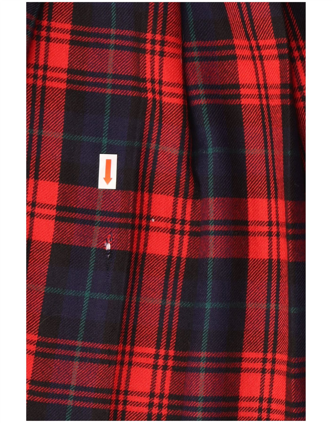 Vintage Womens Knife Pleated Skirt IT 42 Medium W28 Red Check Virgin Wool