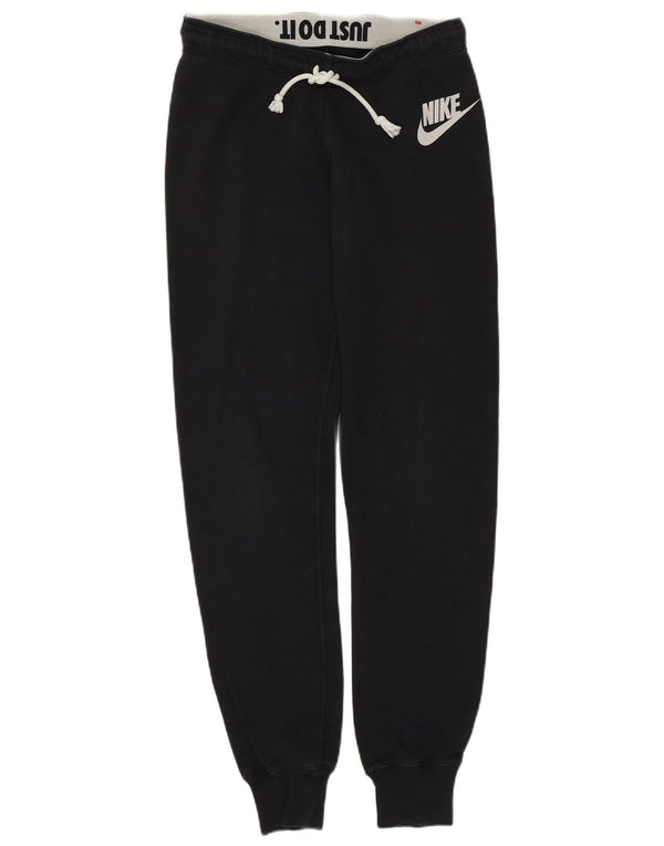 NIKE Womens Tracksuit Trousers Joggers UK 10 Small  Black Cotton
