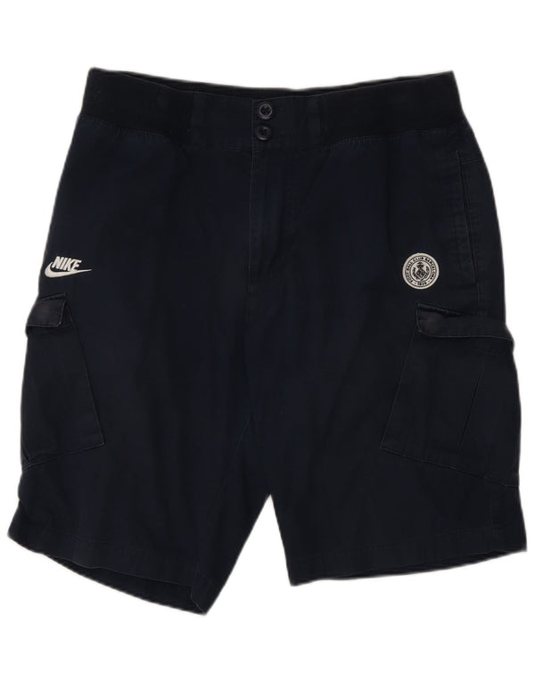 Nike Mens Barcelona Football Club Cargo Shorts Large W34 Navy Blue Cotton