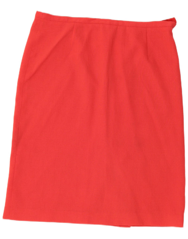 VALENTINO Womens Miss V Straight Skirt IT 50 XL W36  Red