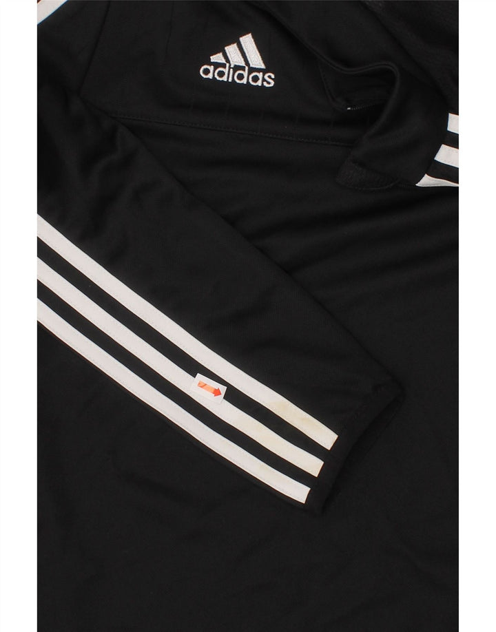 ADIDAS Boys Climacool Pullover Tracksuit Top 9-10 Years Black Colourblock