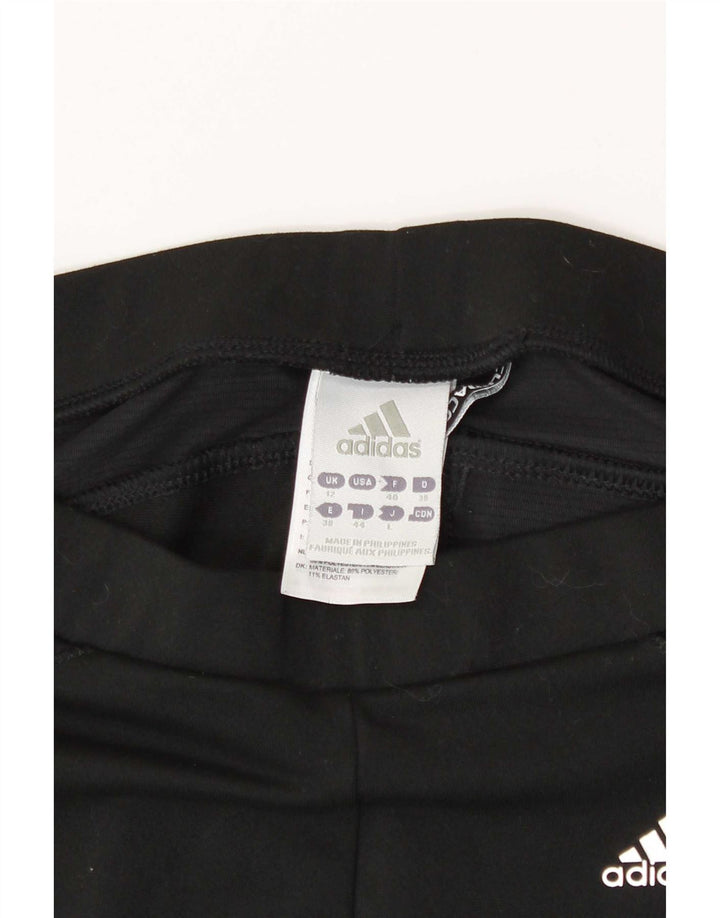 Adidas Womens Climacool Capri Leggings UK 12 Medium Black Polyester