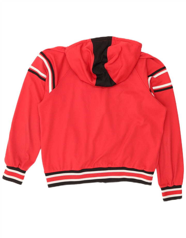 Asics Mens Zip Hoodie Sweater Medium Red Striped Sports